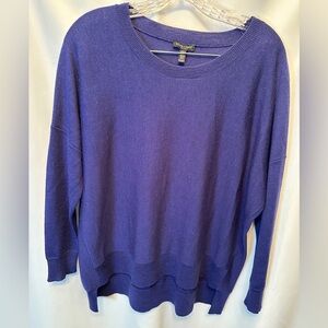 Eileen Fisher Size Petite Medium 100% Merino Wool Italian Yarn Sweater Blue